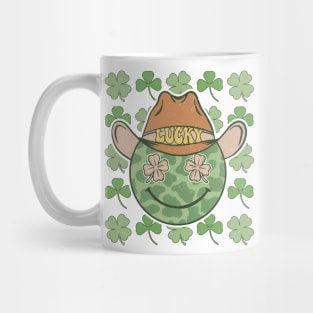 Lucky Cowboy Hat Green Shamrock Irish Luck St Patty's Day Mug